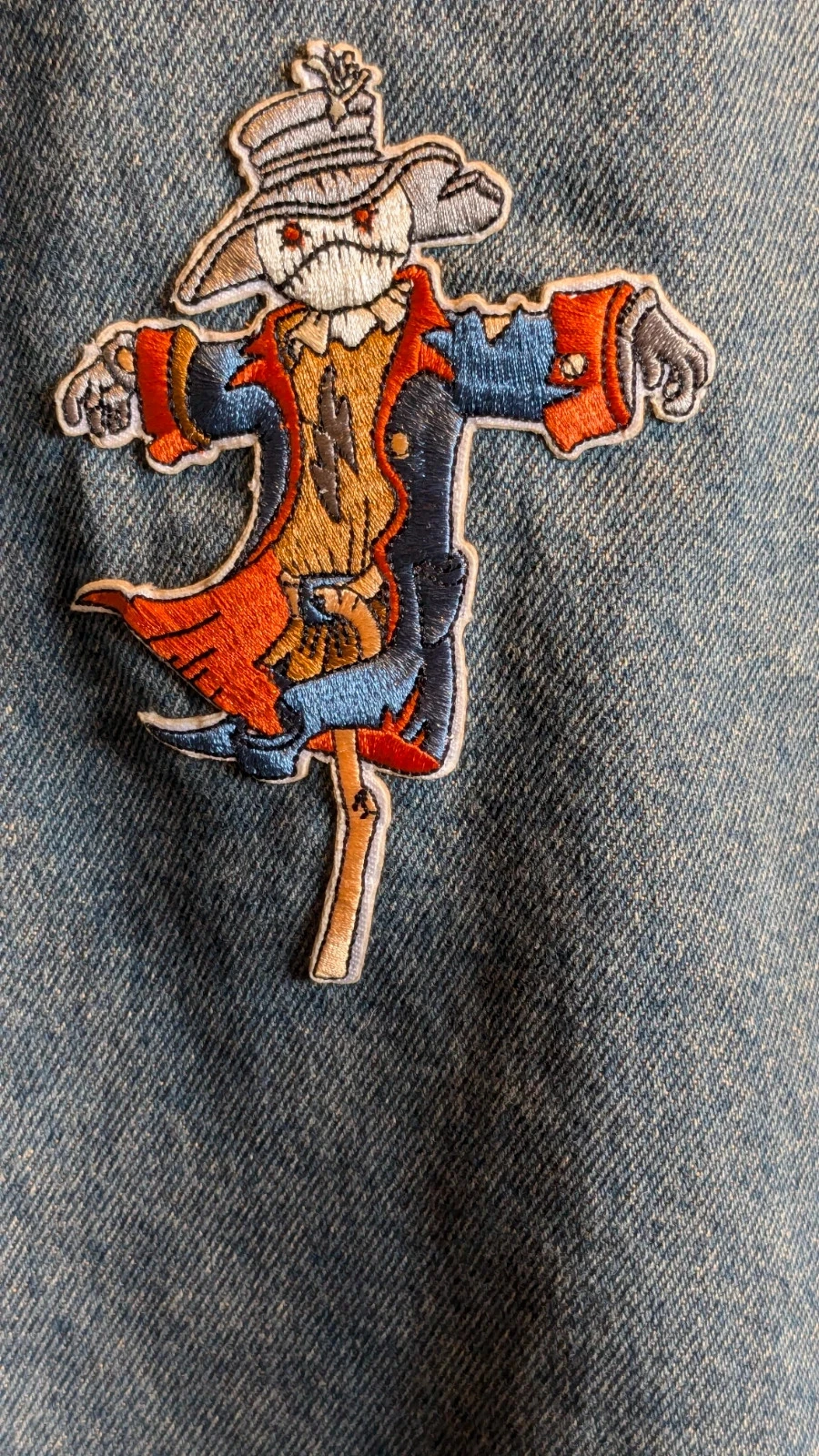 Embroidered denim jacket "Halloween, Scare Me" – photo 9
